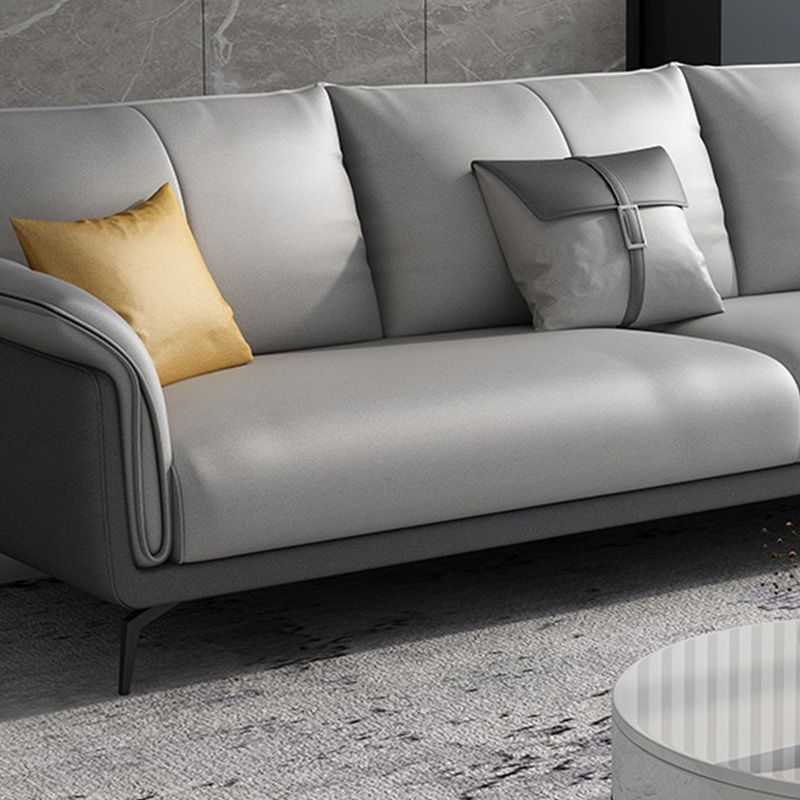 Tropical 35" Wide Sofa Fabric Flared Arm Gray Seating for Living Room