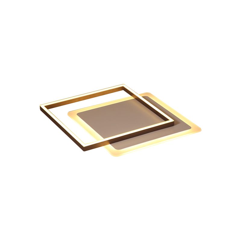 16.5"/20.5"/24.5" Wide Rectangular Flush Lamp Modern Acrylic LED Coffee Flush Mount Lighting Fixture in Warm/White Light