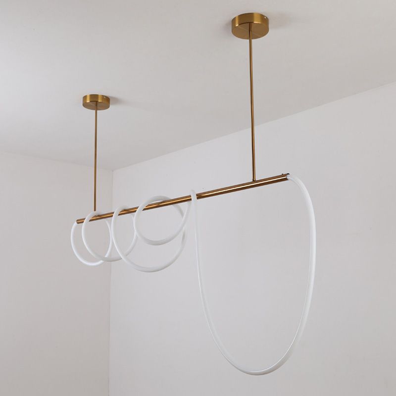 Linear Island Lighting Metal Contemporary Simplicity Pendant Lighting Fixtures for Restaurant