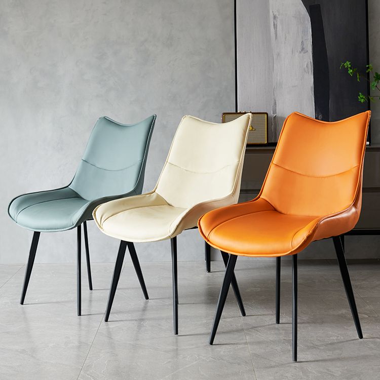 Silla de comedor estilo moderno Sillas laterales sin brazos de cocina con patas de metal