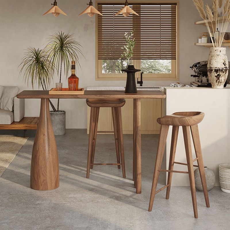 Industrial Style Rectangle Bar Table 1/2/3 Pieces Wood Bar Table Set for Kitchen