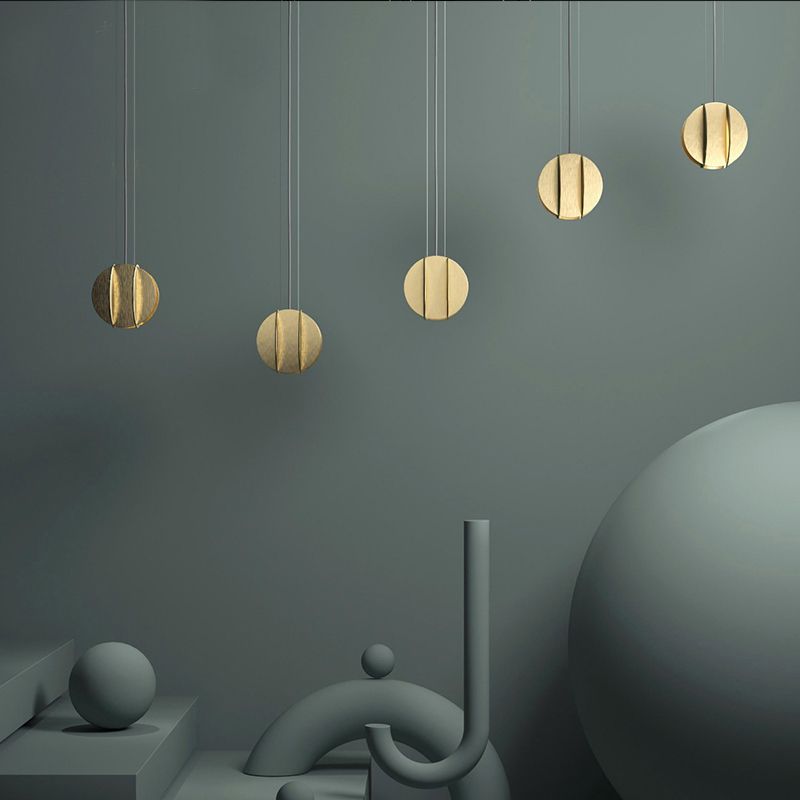 Bronze Contemporary Hanging Lamp Bedroom Iron Pendant Ceiling Light with 1 Light