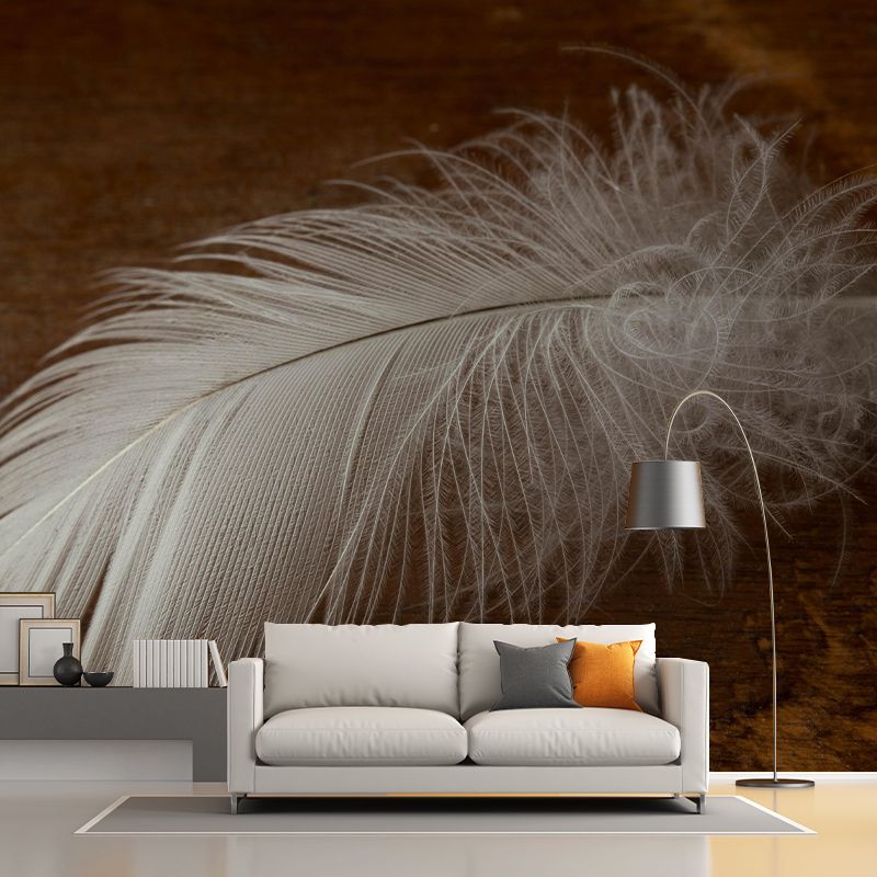 Mildew Resistant Bird Feather Mural Wallpaper Decorative Wall Art for Room
