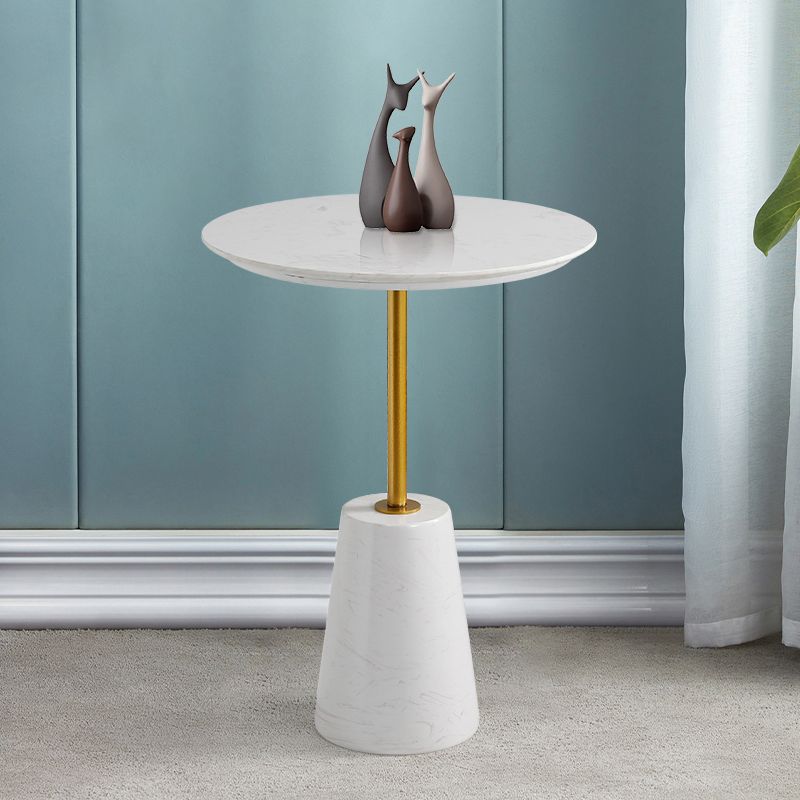 Contemporary  Pedestal End Table Metal Side Table  for Bedroom
