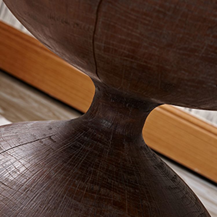 Round Old Solid Wood Table with Pedestal Base Design French Country Style Side Table