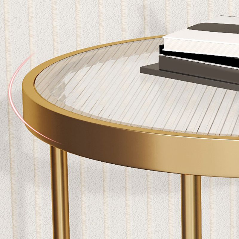 Modern Glass Round Side End Table Cross Legs Sofa Corner Table