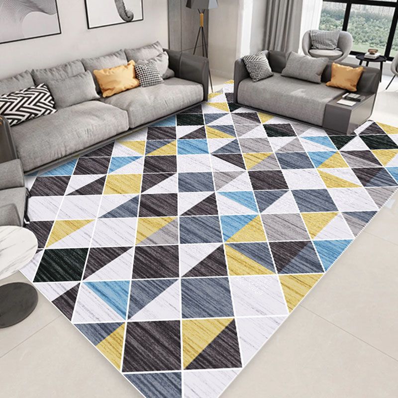 Brown Stone Pattern Carpet Polyester Simple Carpet Washable Carpet for Home Decor