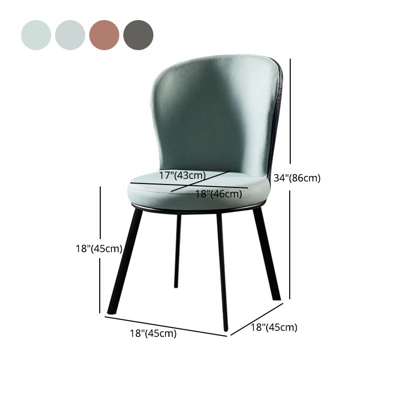 Industrial Style Upholstered Dining Chairs Solid Back Armless Dining Chair