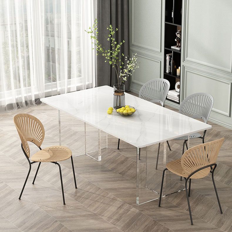 Stone Top Table Traditional Luxury Dining Table with Double Pedestal Base