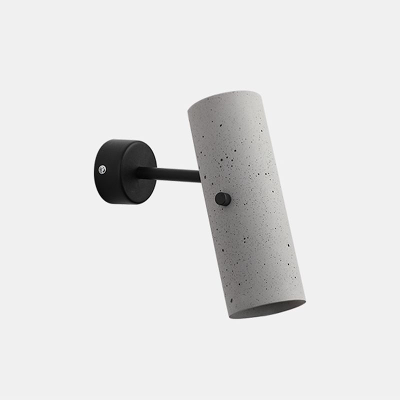 Luces de apliques de cilindro modernos Cemento Cemento de 1 luces de iluminación de pared para el baño