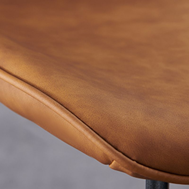 Modern Style Chair Faux Leather and Metal Dining Side Chair for Home