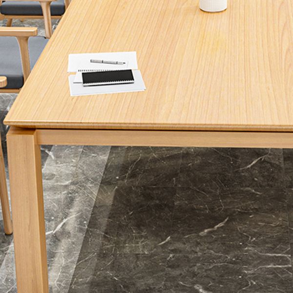 Rectangle Wood Color Dining Table Solid Wood Table Minimalist with 4 Legs