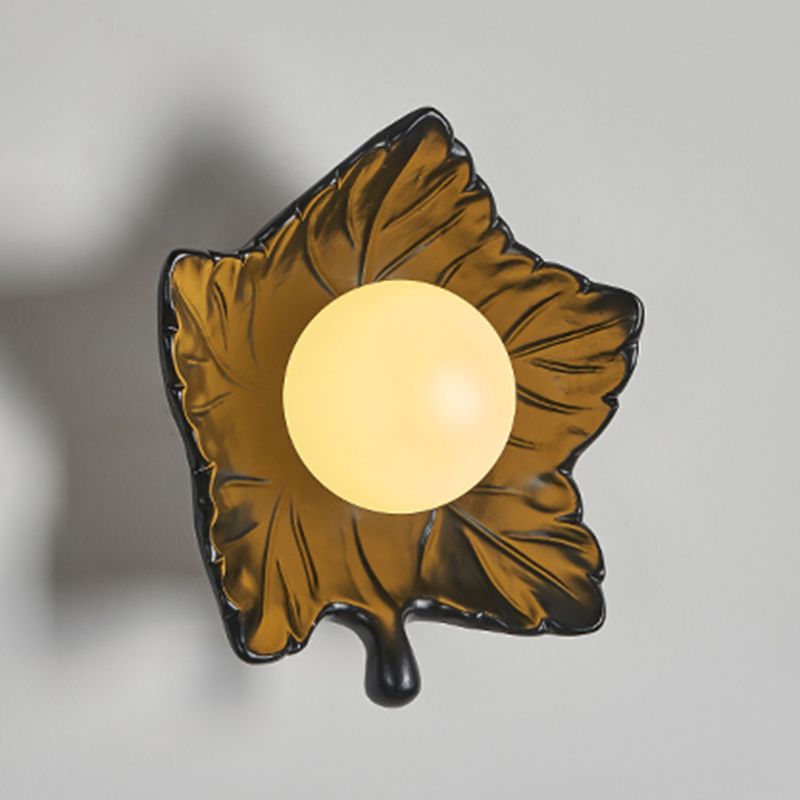 Modern Metal Wall Sconce Ball Shape Wall Light with Plastic Shade for Living Room