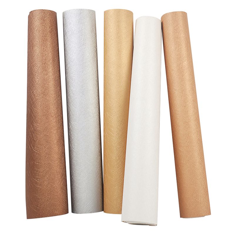 Modern Wallpaper Roll Solid-Colored Pattern Moisture Resistant Wall Covering, Multi-Color