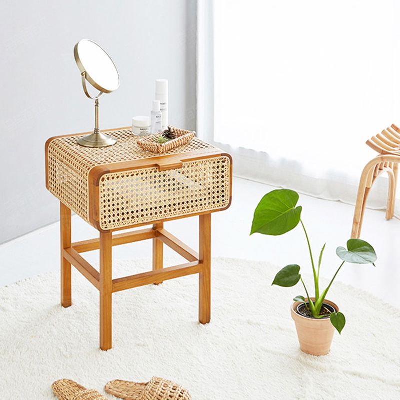 23.42-inch Wood End Table Storage Side Table for Living Room