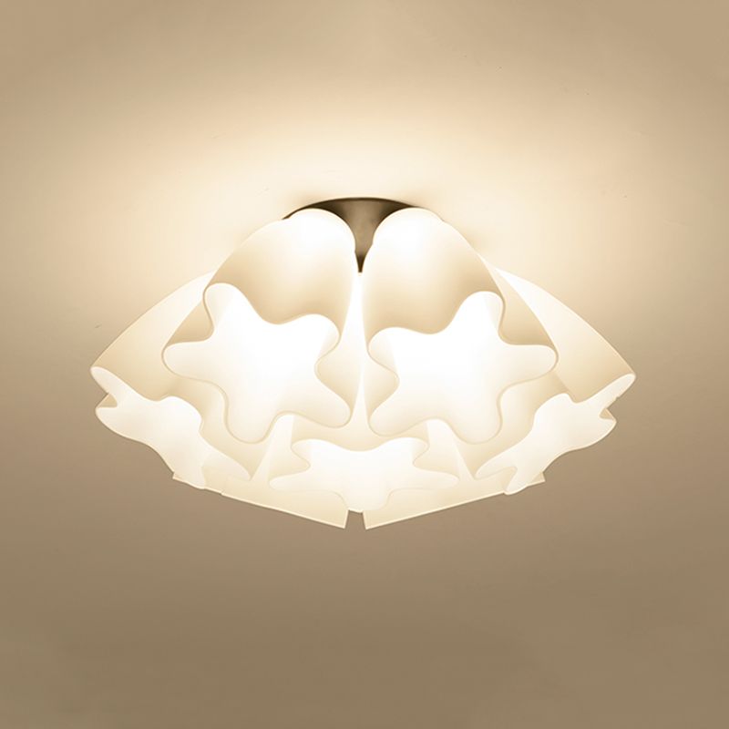 Glass Black Ceiling Flush Mount Light Floral Minimalist Ceiling Mounted Fixture