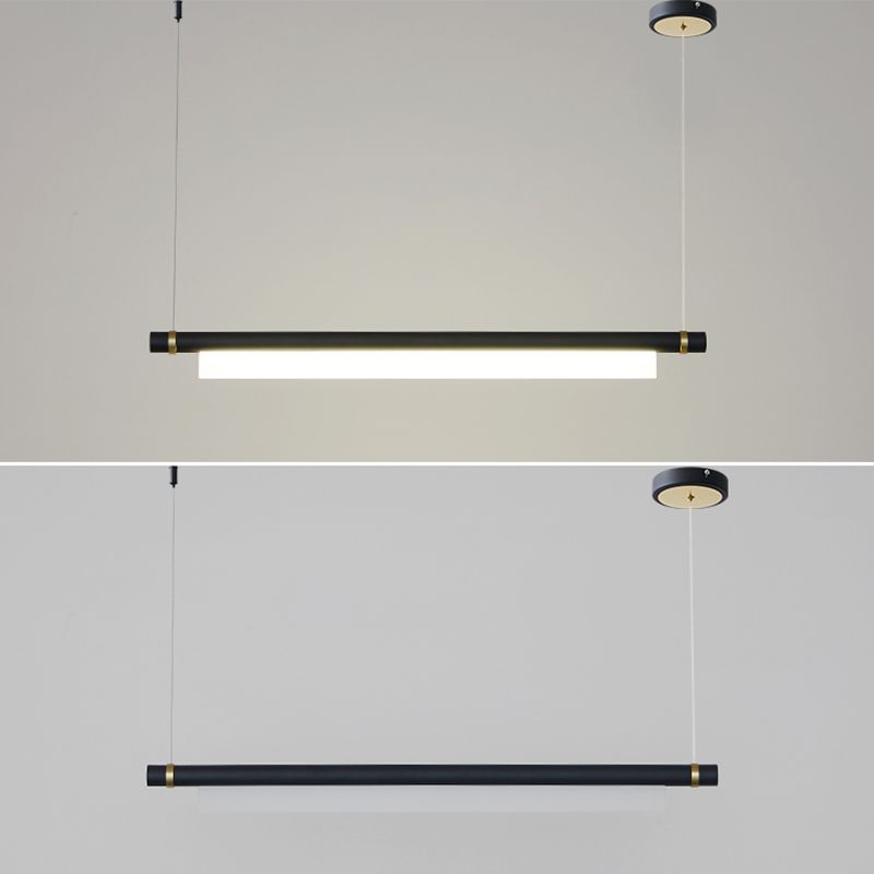 Modern Rectangle Island Lighting Fixtures 1-Light Restaurant LED Suspension Lamp