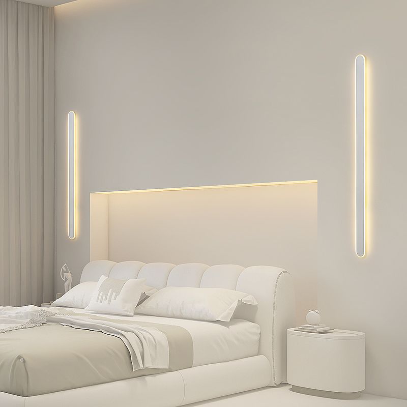 Metal Straight Wall Light Nordic Style 1 Light LED Wall Sconce for Living Room