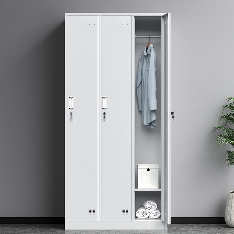 White Steel Wardrobe Cabinet Modern Wardrobe Armoire for Home
