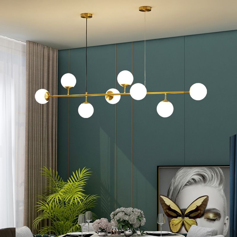 Modern Spherical Island Lighting Fixtures Glass 6 Light Pendant Lighting