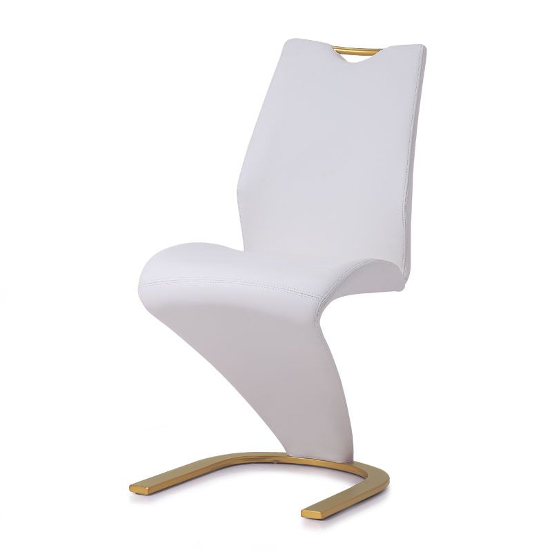 Chaises de salle à manger en similicuir de style scandinave, chaise à dossier solide pour cuisine (Ensemble de 2)