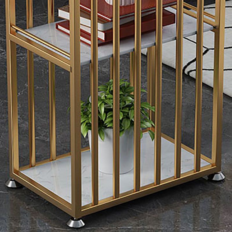 Glam Style Rectangle Counter Table Marble Top 42-inch Height Table for Living Room