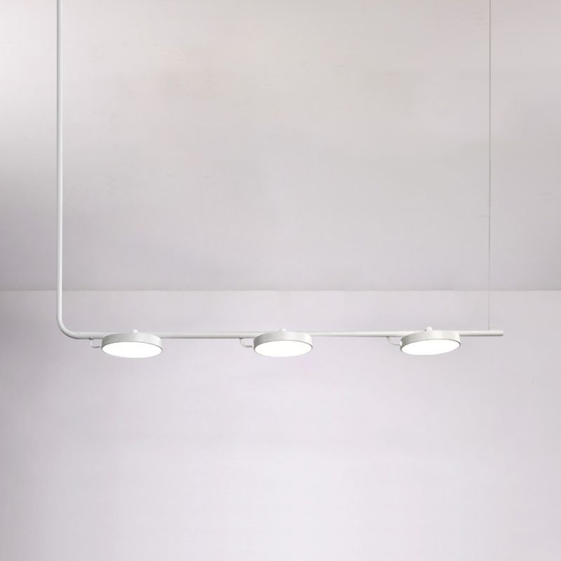 Moderno lampadario semplice/nero semplice con tonalità di tamburo 2/3 luci in metallo l'illuminazione per sala da pranzo