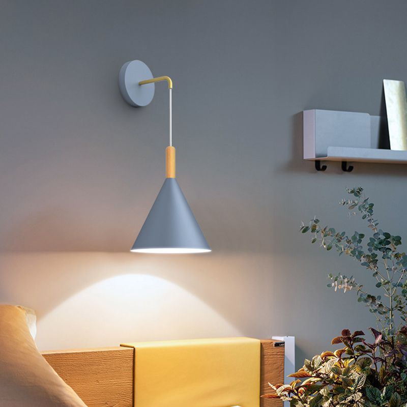 1-Light Modern Nordic Wall Lights Metal Wall Mounted Lamps for Bedroom