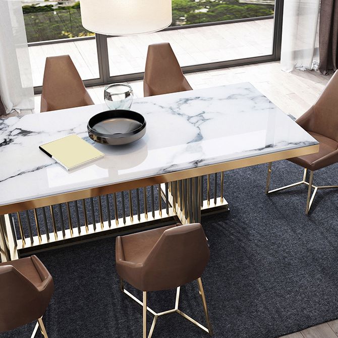 Glam Kitchen Dining Chairs Faux Leather Side Chairs with Metal Legs