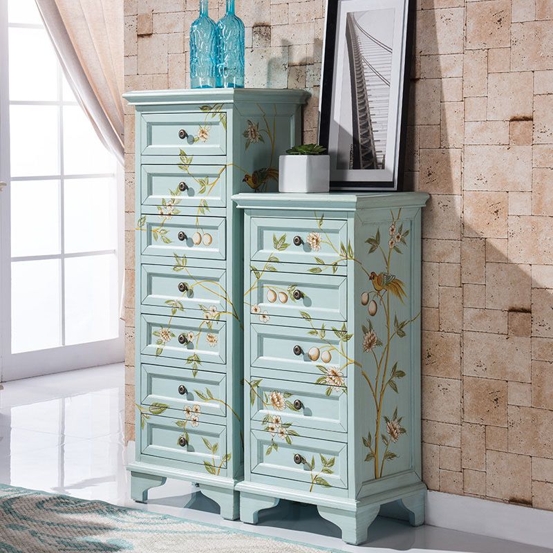 Traditional Vertical Home Chest Wooden Storage Chest with Drawers