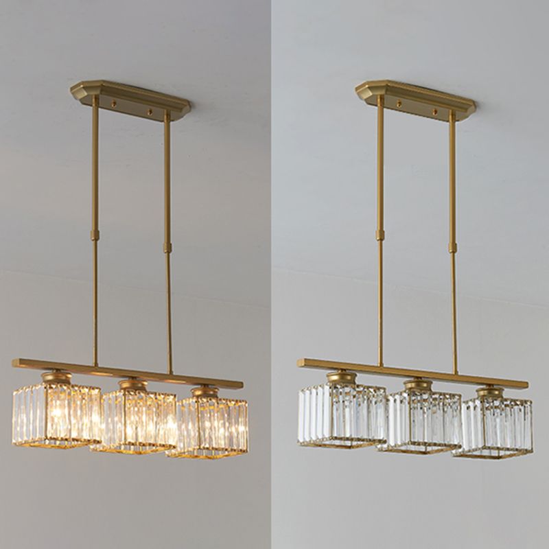 Square K9 Crystal Shade Island Light Contemporary Simplicity Lighting Freeture per cucina della sala da pranzo