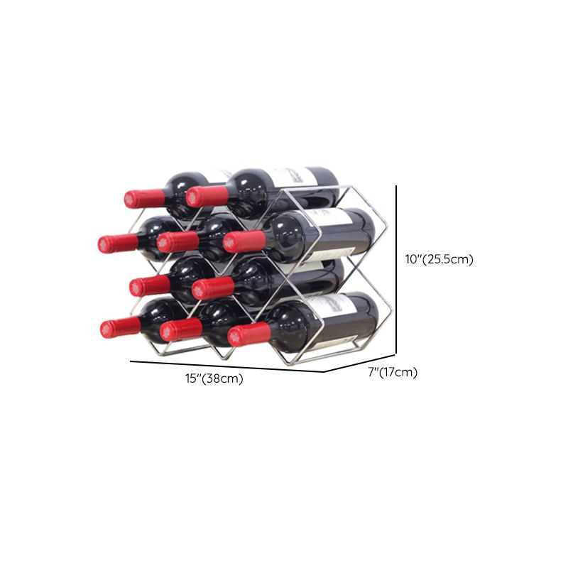 Contemporary Metal Wine Rack Bottle Tabletop Or Countertop Free-Stand Bottle Holder