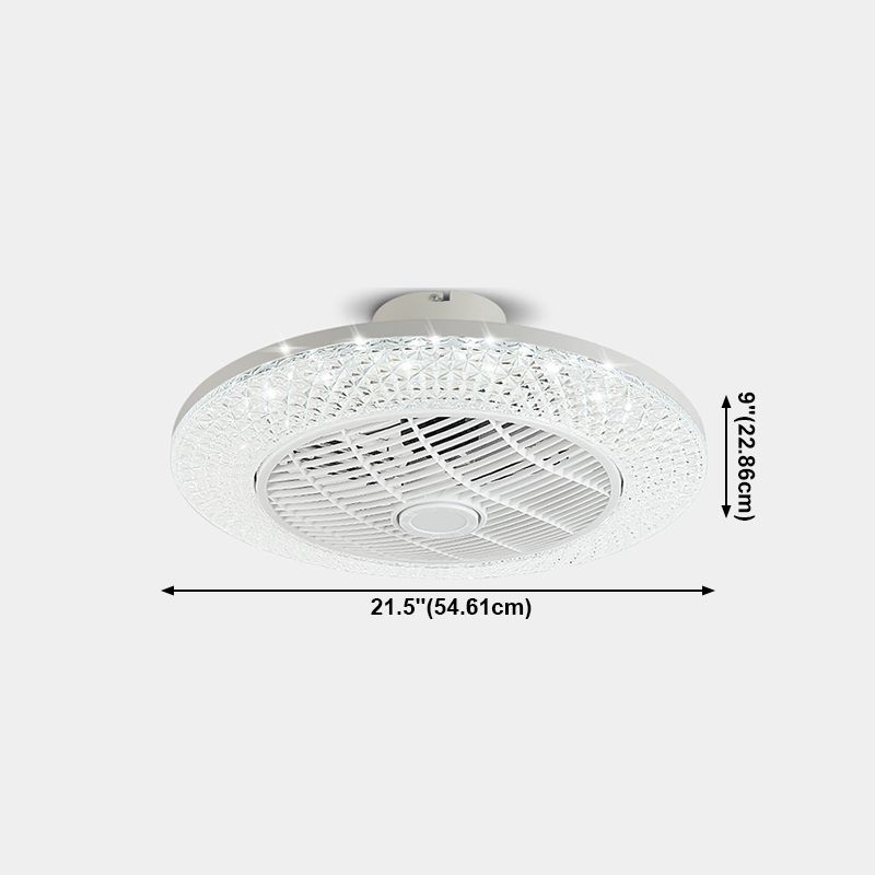 Illuminazione a ventola rotonda saldata fredda minimalista acrilico bianco semifulco per camera da letto