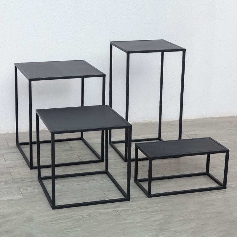 Mid-Century Metal End Slide Table Minimalist Frame Sofa Corner Table