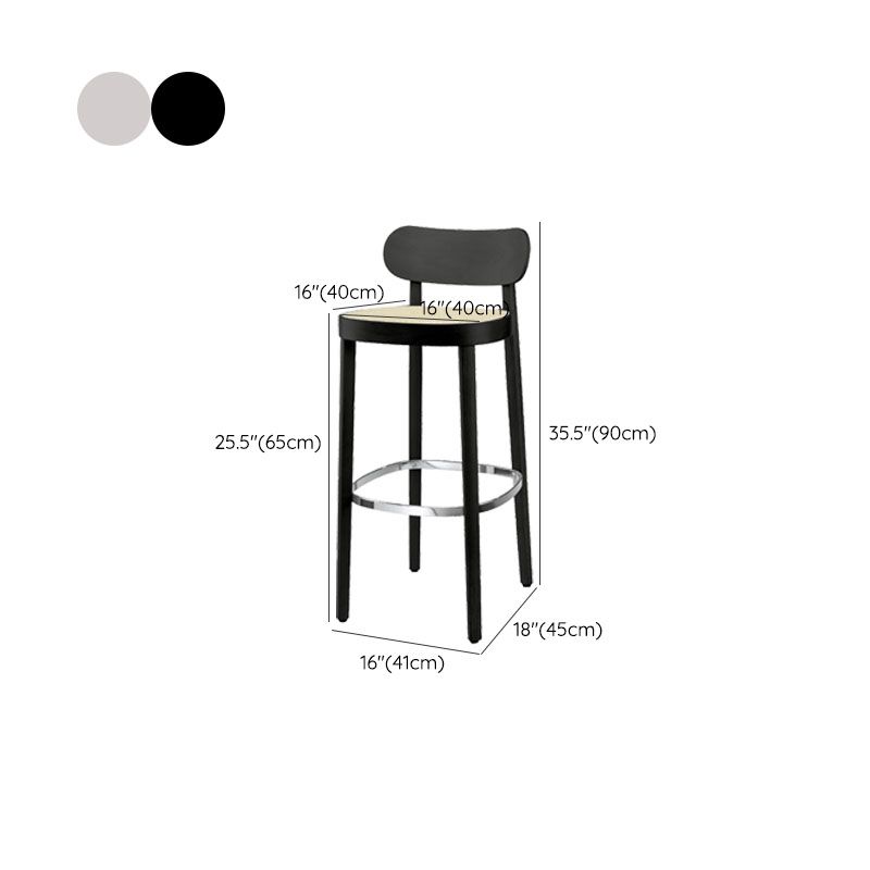 Contemporary Style Wood Counter Chair Footrest Counter Stool for Restaurant