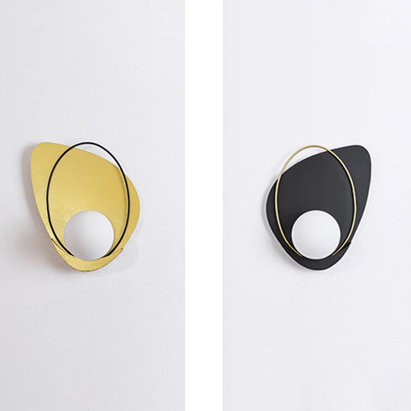 Postmodern Wall Lamp 1-Light Wall Mount Lamp with Glass Shade for Bedroom