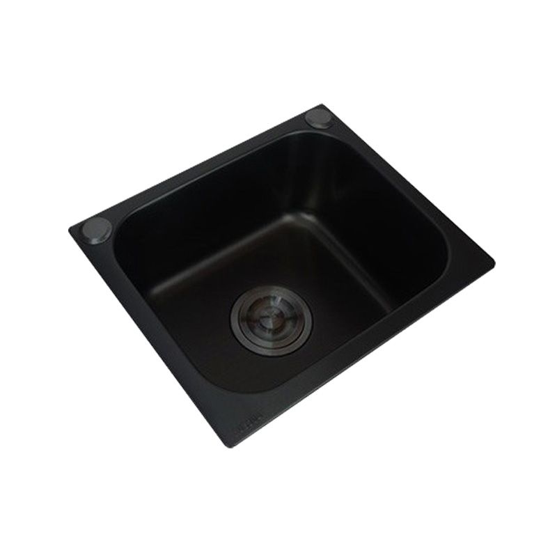 Black Stainless Steel Kitchen Sink Single Bowl Sink with Drain Assembly