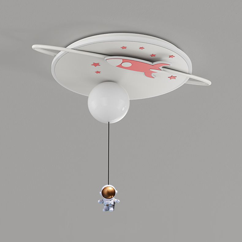 Estilo infantil LED FLUSH Light Space Rocket y astronauta Acrílico Flush Light