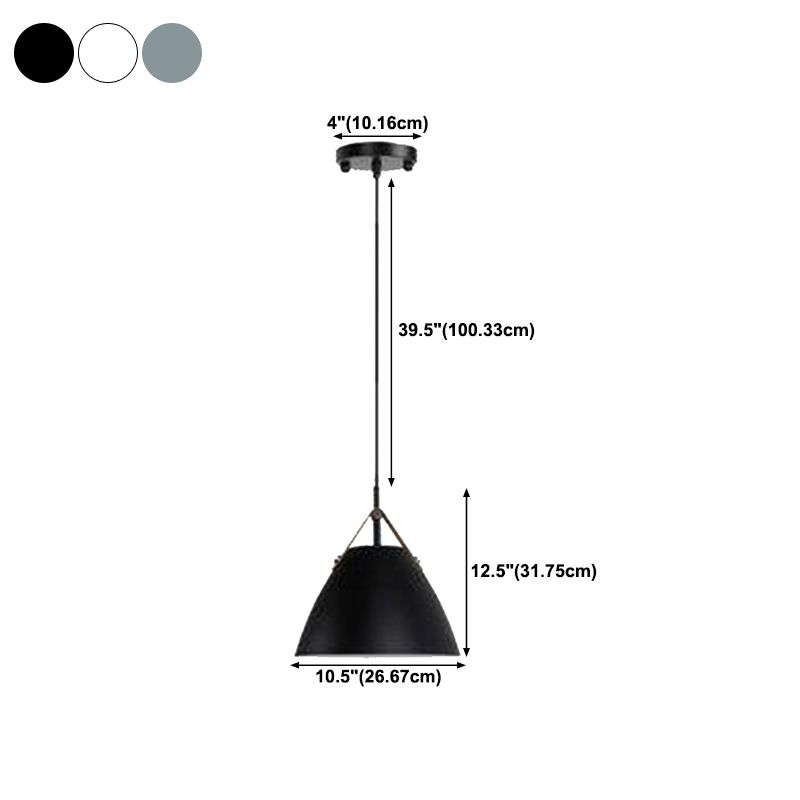Metal Cone Hanging Lamp Contemporary Ceiling Light for Bedroom