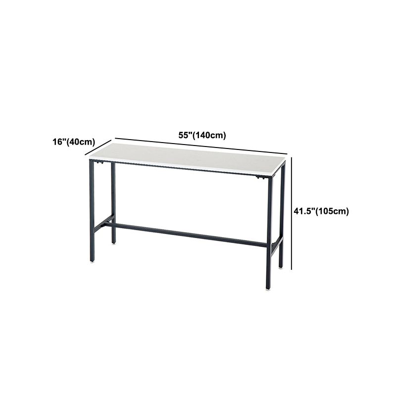 Industrial Rectangle Solid Wood Bar Table Set 1/5 Pieces Counter Table with Iron Stools