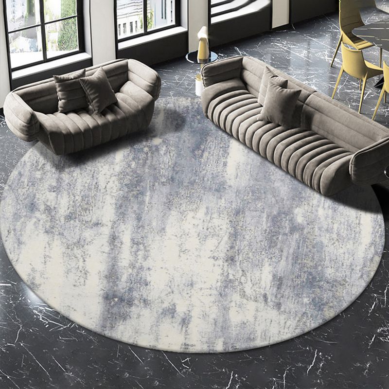 Grey Modern Area Carpet Tie-Dye Pattern Polyester Area Rug Easy Care Washable Rug for Home Decor