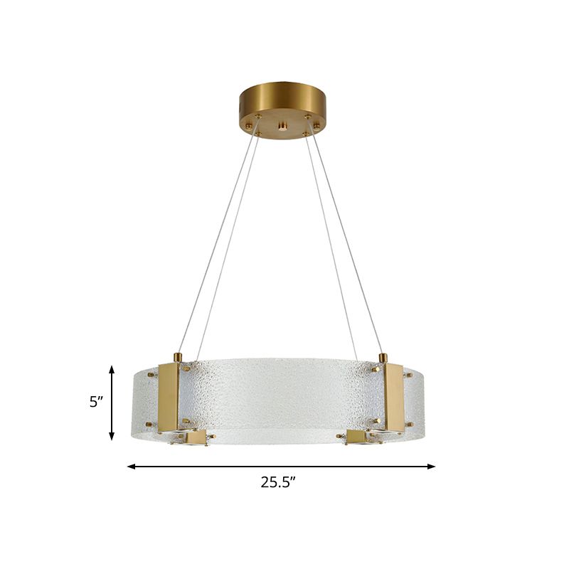 Kreisförmiger Anhänger Kronleuchter modernistisch gefrostetes Glas 6 Köpfe Gold Deckenhängung Lampe