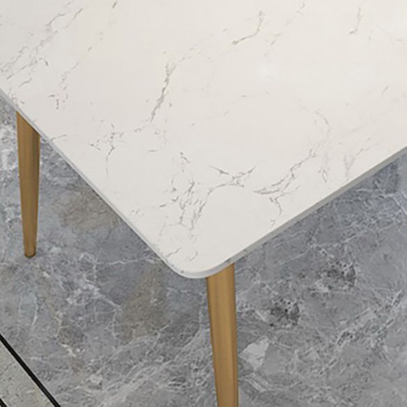 Juego de mesa de comedor de piedra sinterizada estilo escandinavo Rectángulo blanco Uso de uso del hogar