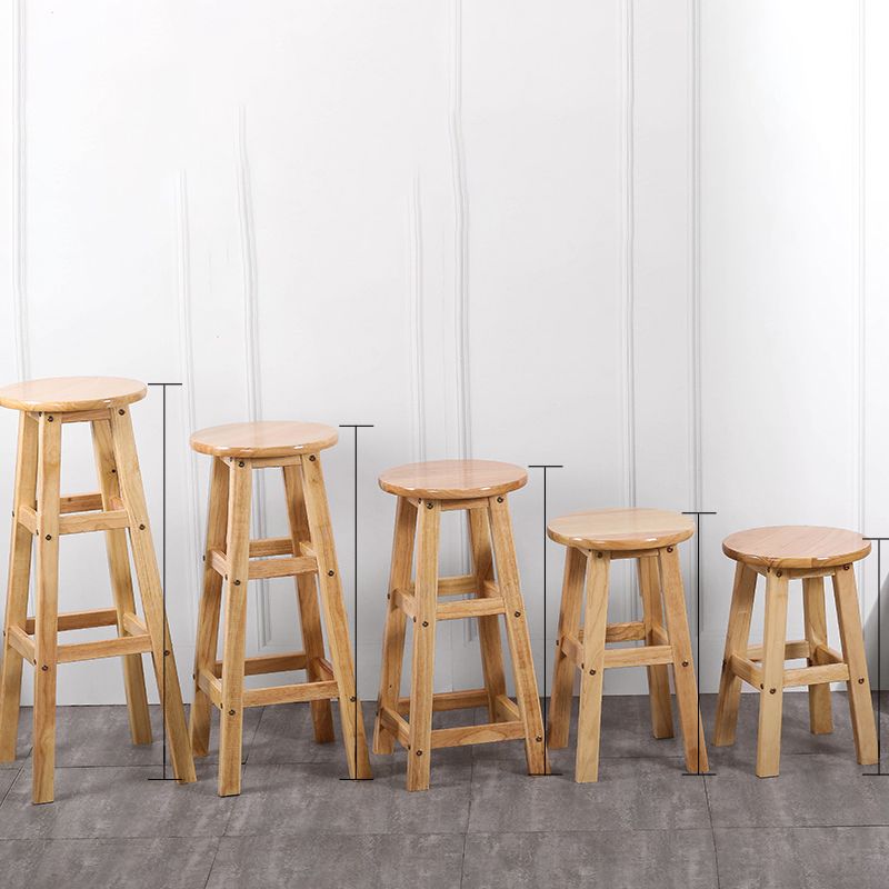 Modern Armless Backless Counter Stool Wood Cafe Bar Stool with Seat and Pedal