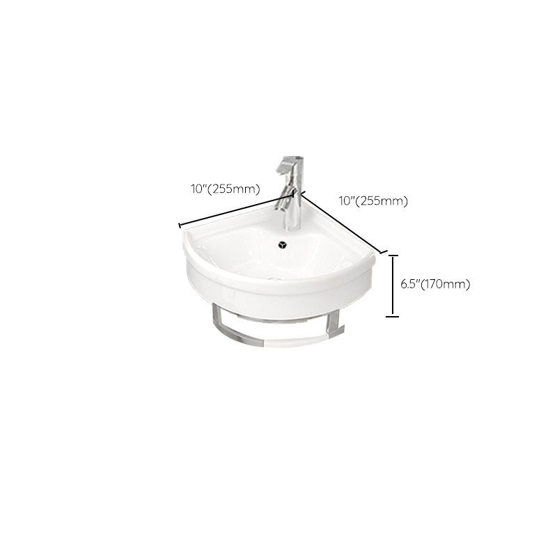 Bathroom Sink White Ceramic Wall-mounted Mirror Faucet Anti-spill Sink