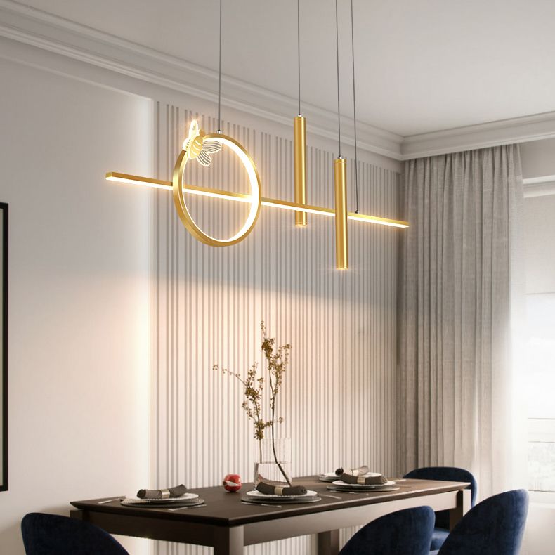 Zeitgenössischer Stil linearer Inselbeleuchtung Metal Island Lighting Armaturen