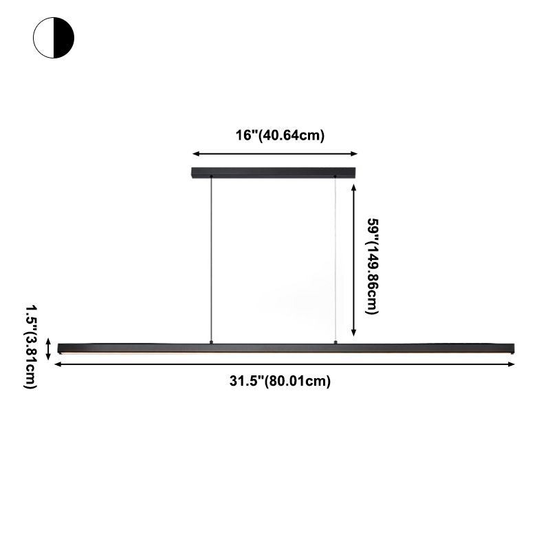 LED Long Linear Island Light Nordic Modern Dining Room Pendant Light Fixture