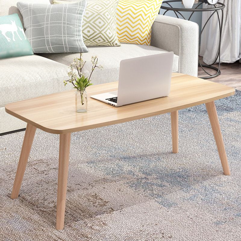 Rectangular Coffee Table with Artificial Wood/black/white Top on 4 Legs Cocktail Table
