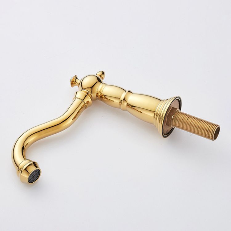 European Style Widespread Basin Faucet Brass 2 Handle Bathroom Vessel Faucet with Hoses