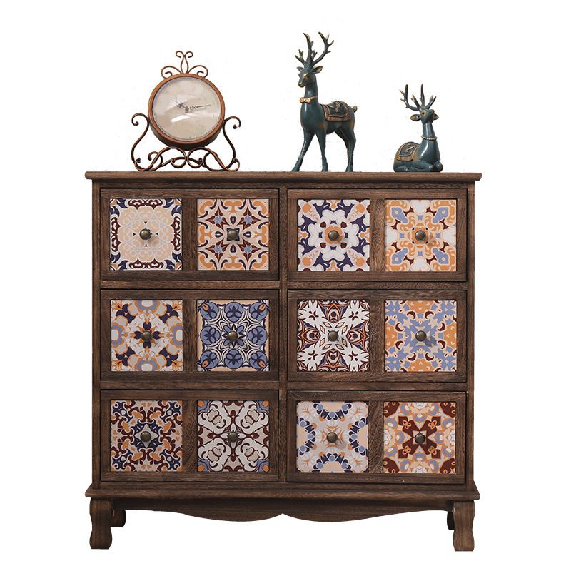 Nautical Bedroom Storage Chest Solid Wood Chest in Brown with Drawers